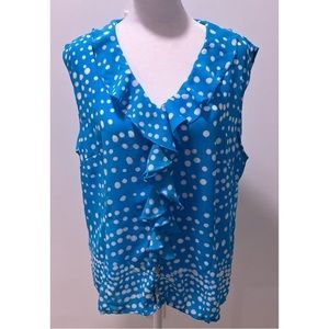 Violet & Claire Polka Dot Blue Blouse